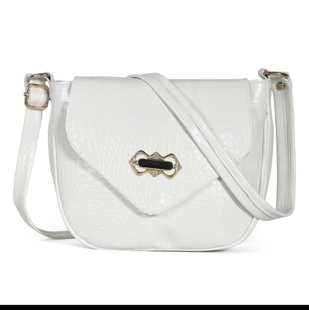 STROVIA Luxe Croco-Textured Sling Bag