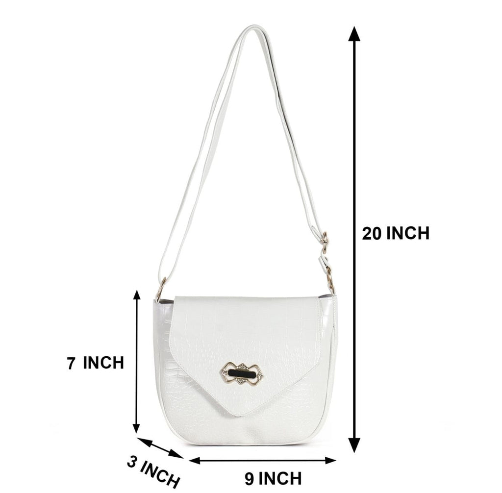 STROVIA Luxe Croco-Textured Sling Bag