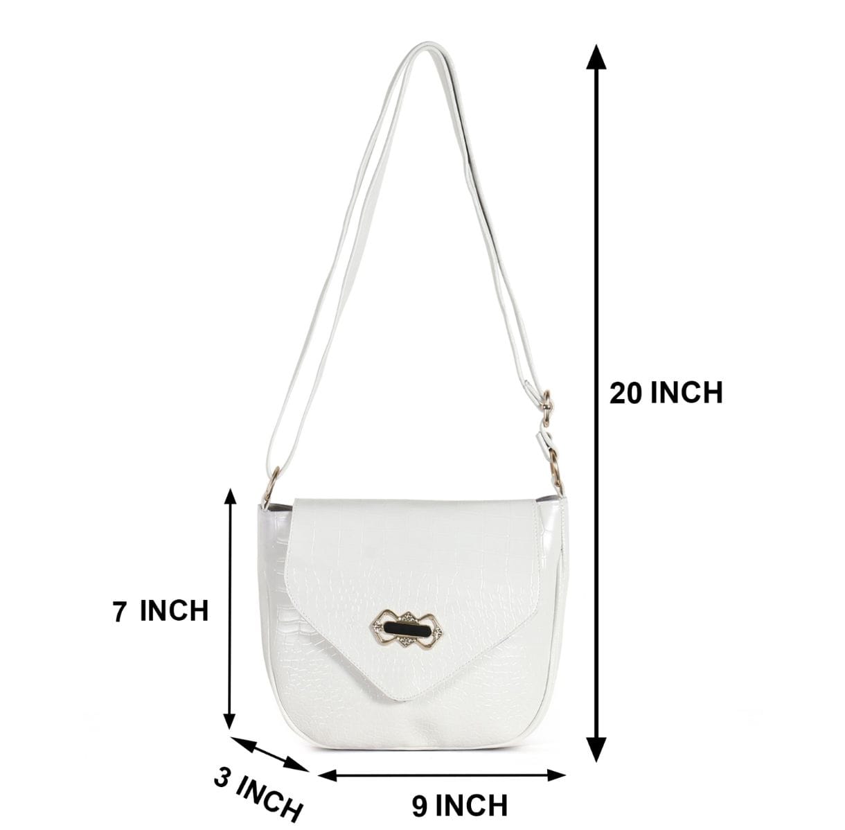 STROVIA Luxe Croco-Textured Sling Bag