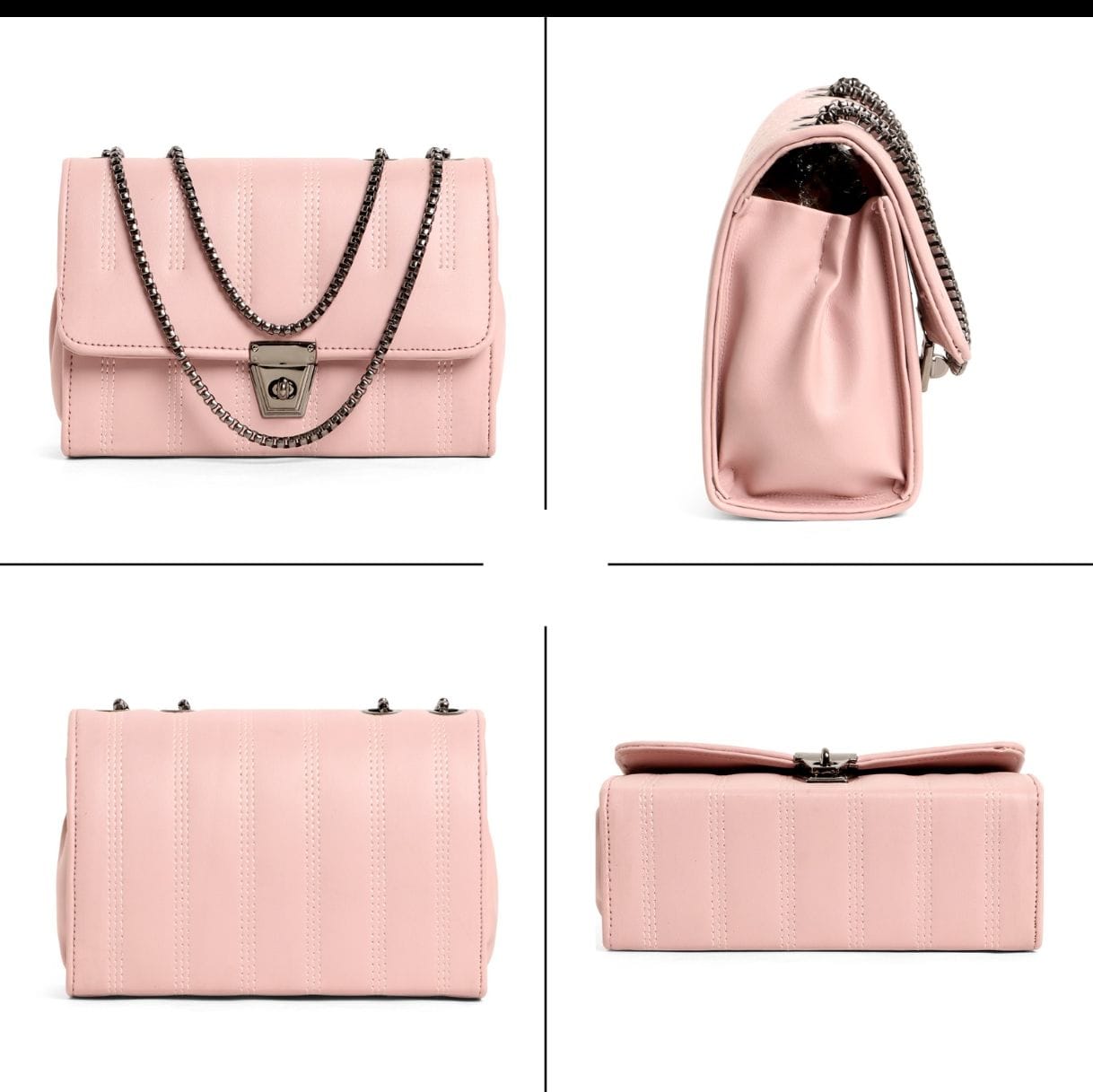 Estella Classic Flap Chain Bag – Blush