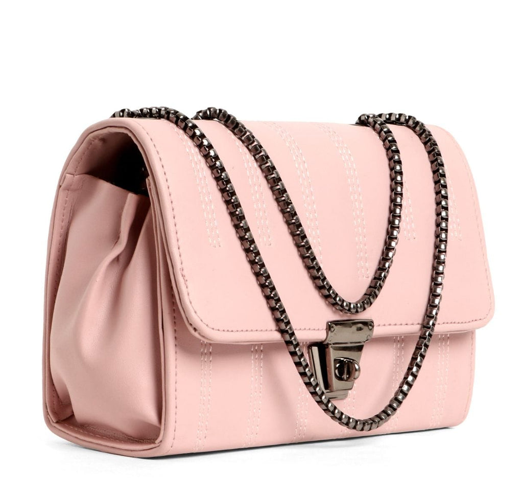 Estella Classic Flap Chain Bag – Blush