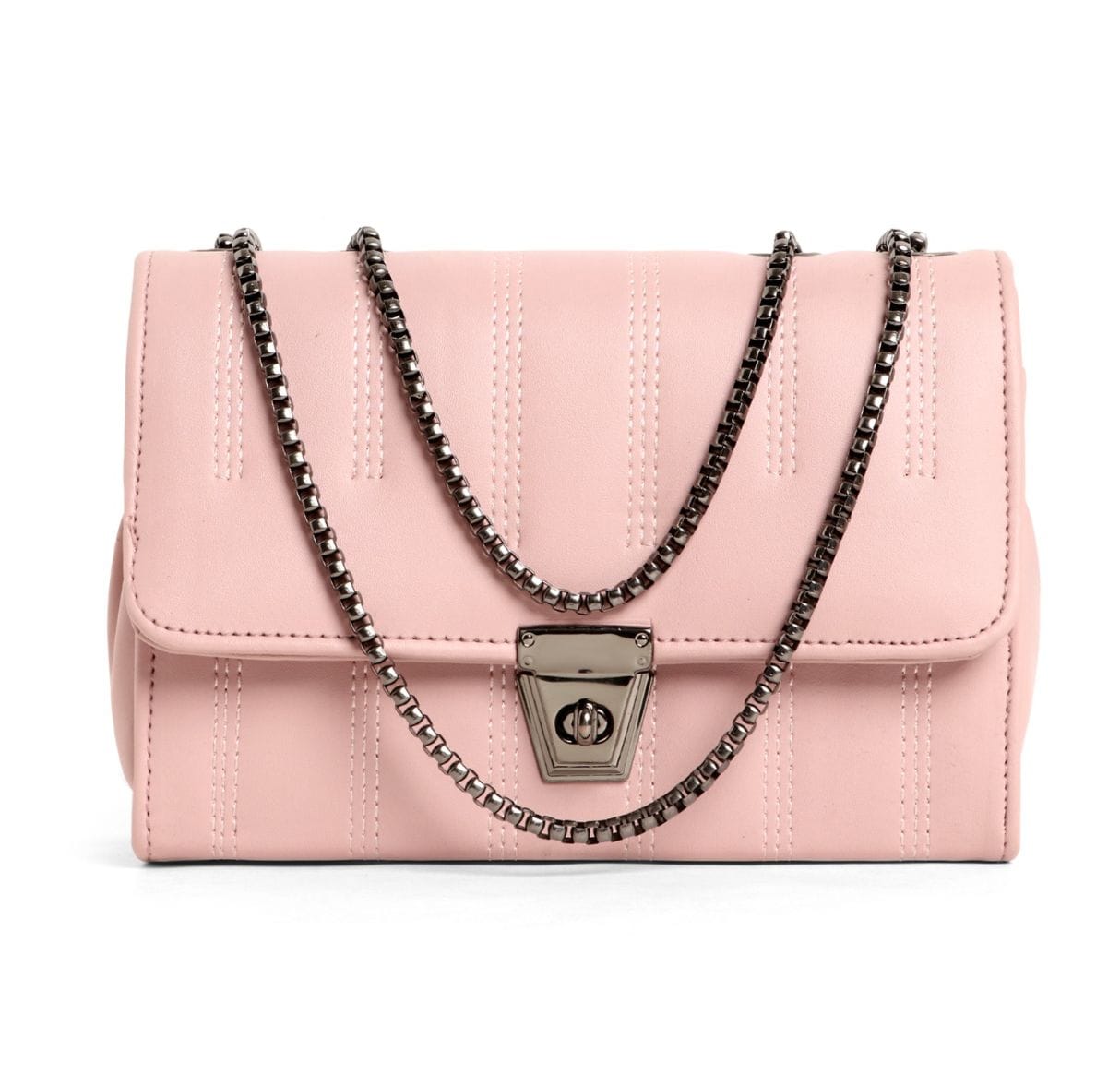 Estella Classic Flap Chain Bag – Blush