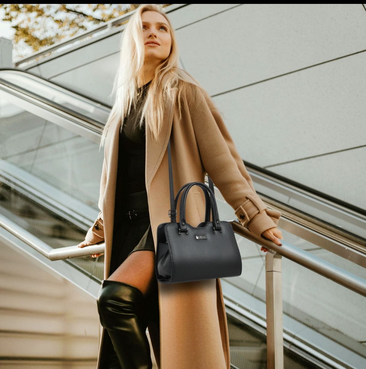 EliteForm Structured Handbag – Classic Black